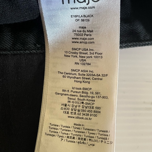 Maje Pila Stretch Denim Overalls Black Size Large - Picture 8 of 8